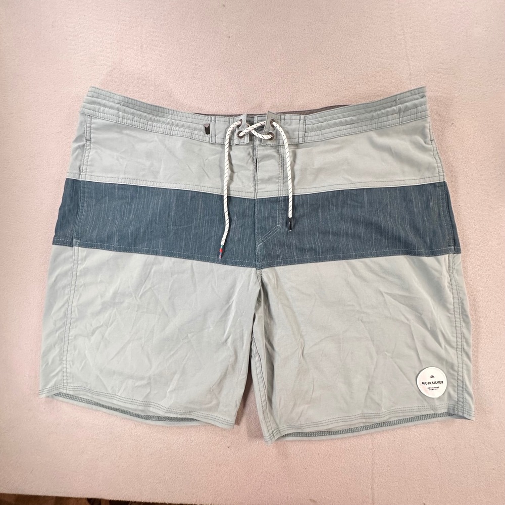 Quiksilver Mens Board Shorts Green Blue Colorblock Surf Trunks Size 36-37